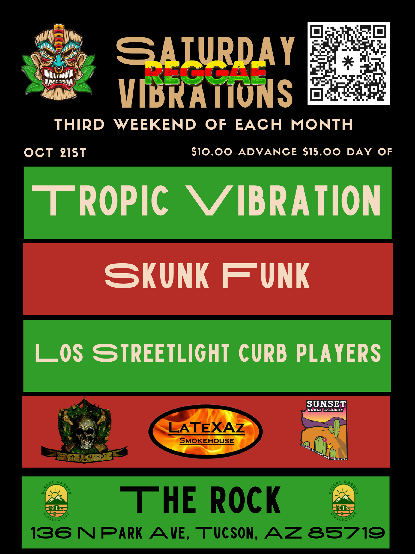 Saturday Vibrations W/ Tropic Vibration • Skunk Funk • Los Streetlight Curb Players