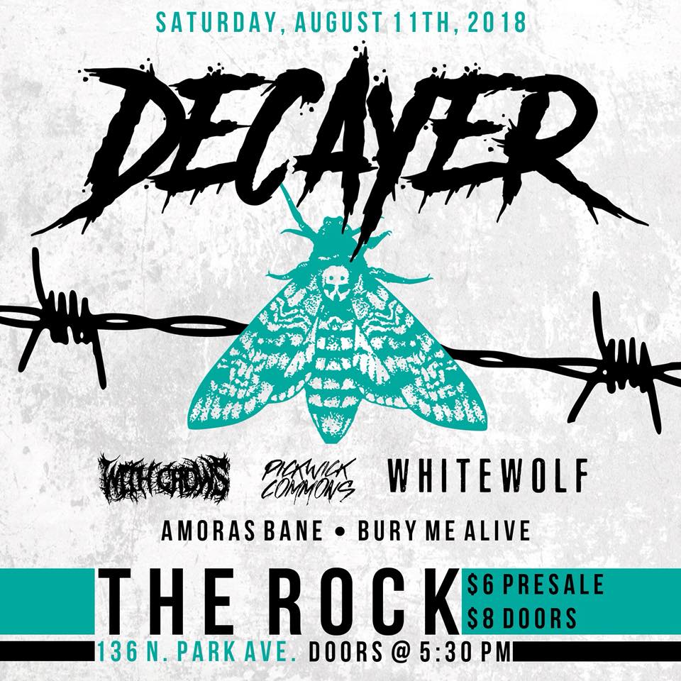 "Decayer performing live at the Rock with special guests https://www.facebook.com/events/537337003335332/