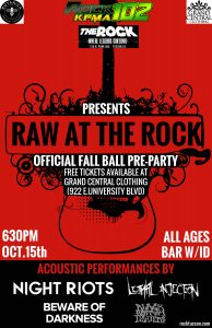 Raw At The Rock- KFMA's Official Fall Ball Pre-Party
